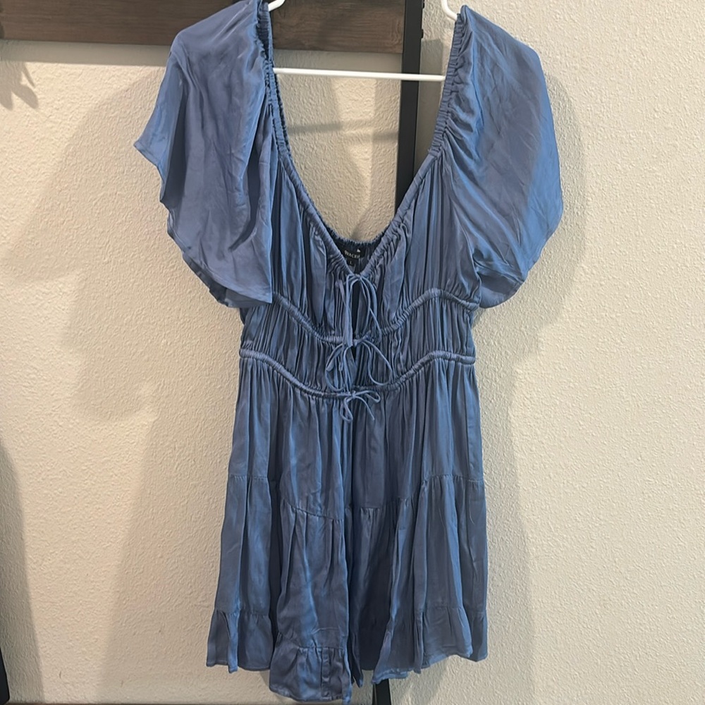 Beautiful blue boutique dress with three adjustable bows in the front